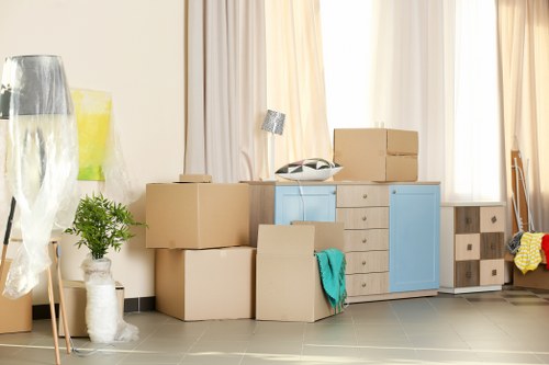 Packed student belongings ready for relocation in Queenspark