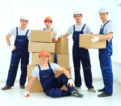 Staff member using PPE during a moving job