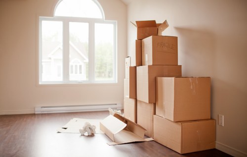 House removal preparation in Queens Park with packed boxes