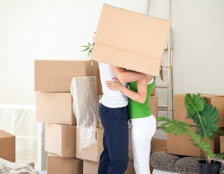 Packed moving boxes ready for house removals in Queenspark