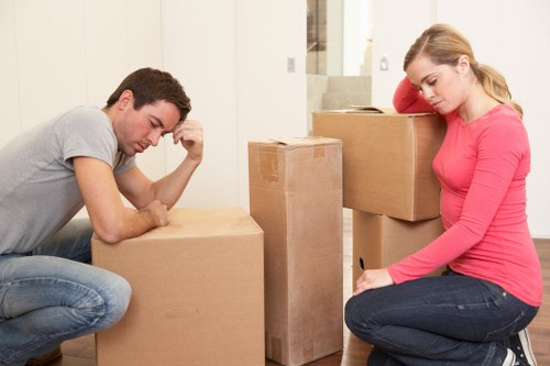 Careful packing of fragile household items by movers in Queenspark