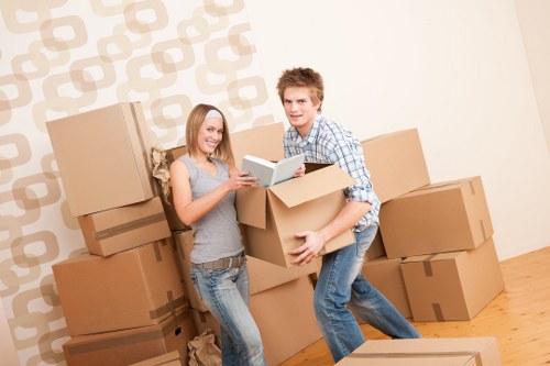 Boxes and furniture prepared for urgent same day relocation